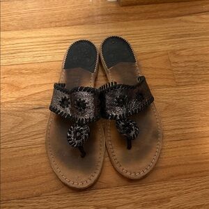 Jack Rogers Black Beaded Sandals